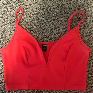 Red V Cut Crop Top